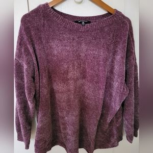 Ellen Tracy Purple Soft Long Sleeve Sweater Sz XL